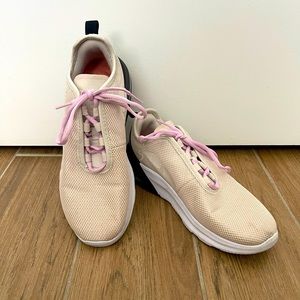 Nike Women's Cream and Pink Athletic Shoes
